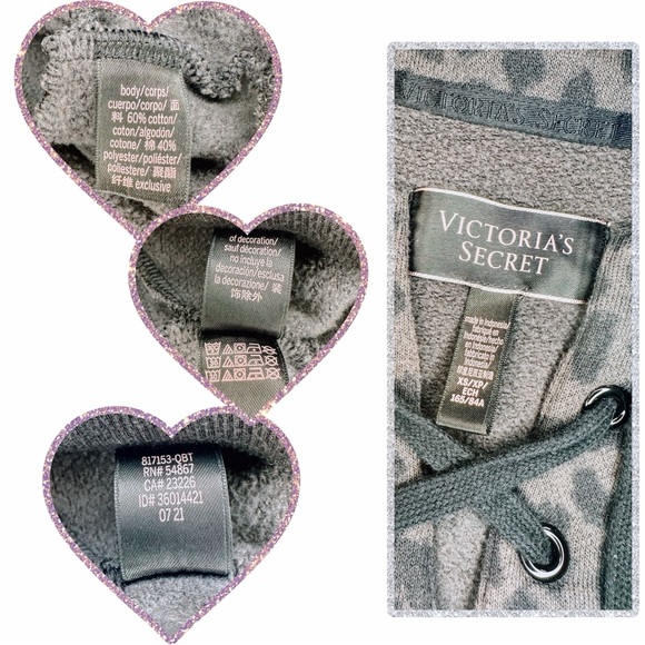 Victoria’s Secret Leopard Print Cropped Lace-Up Sweatshirt Pullover [TOP ONLY] - Picture 5 of 7